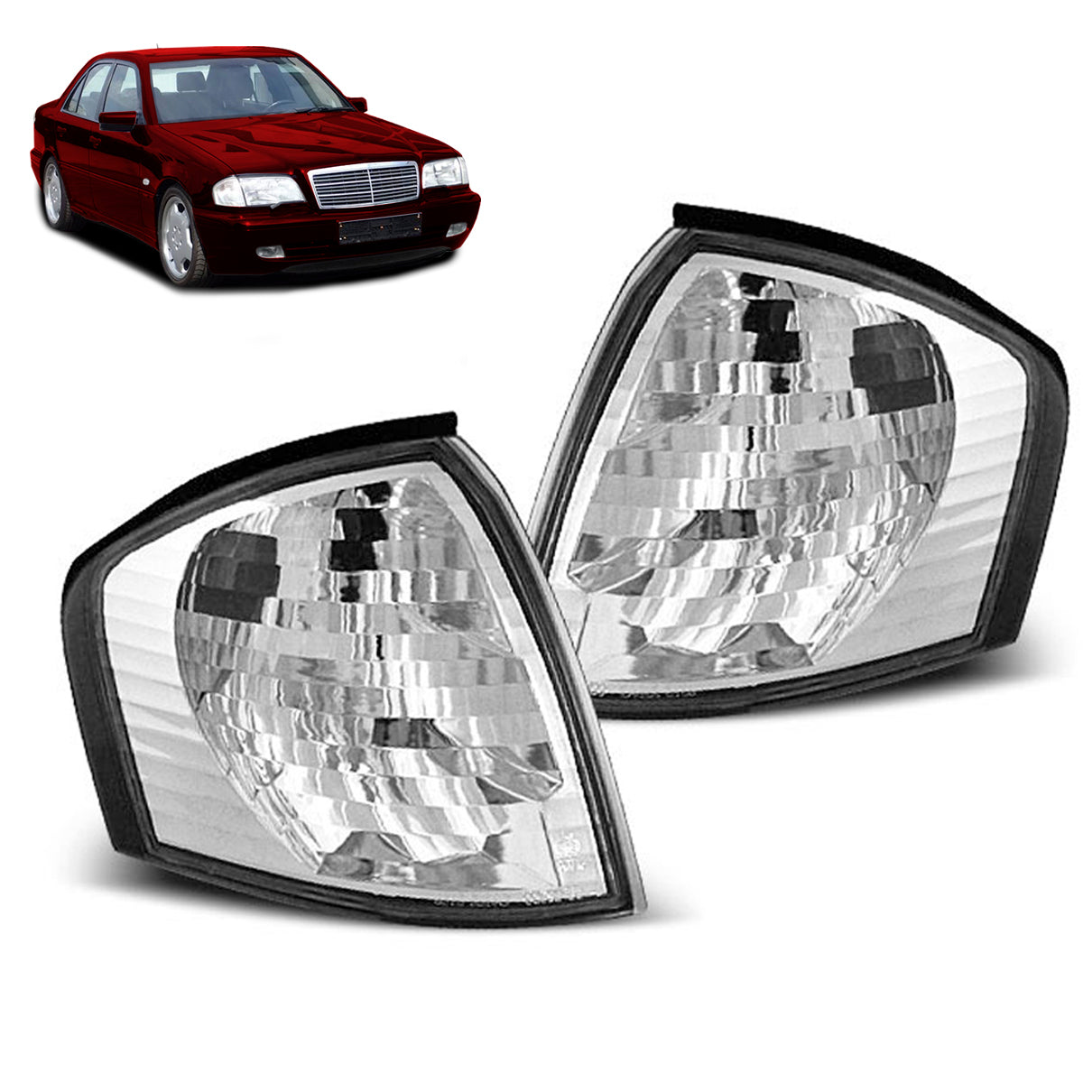 Frontblinker Chrom passend für Mercedes W202 C-Klasse 06.93-06.00