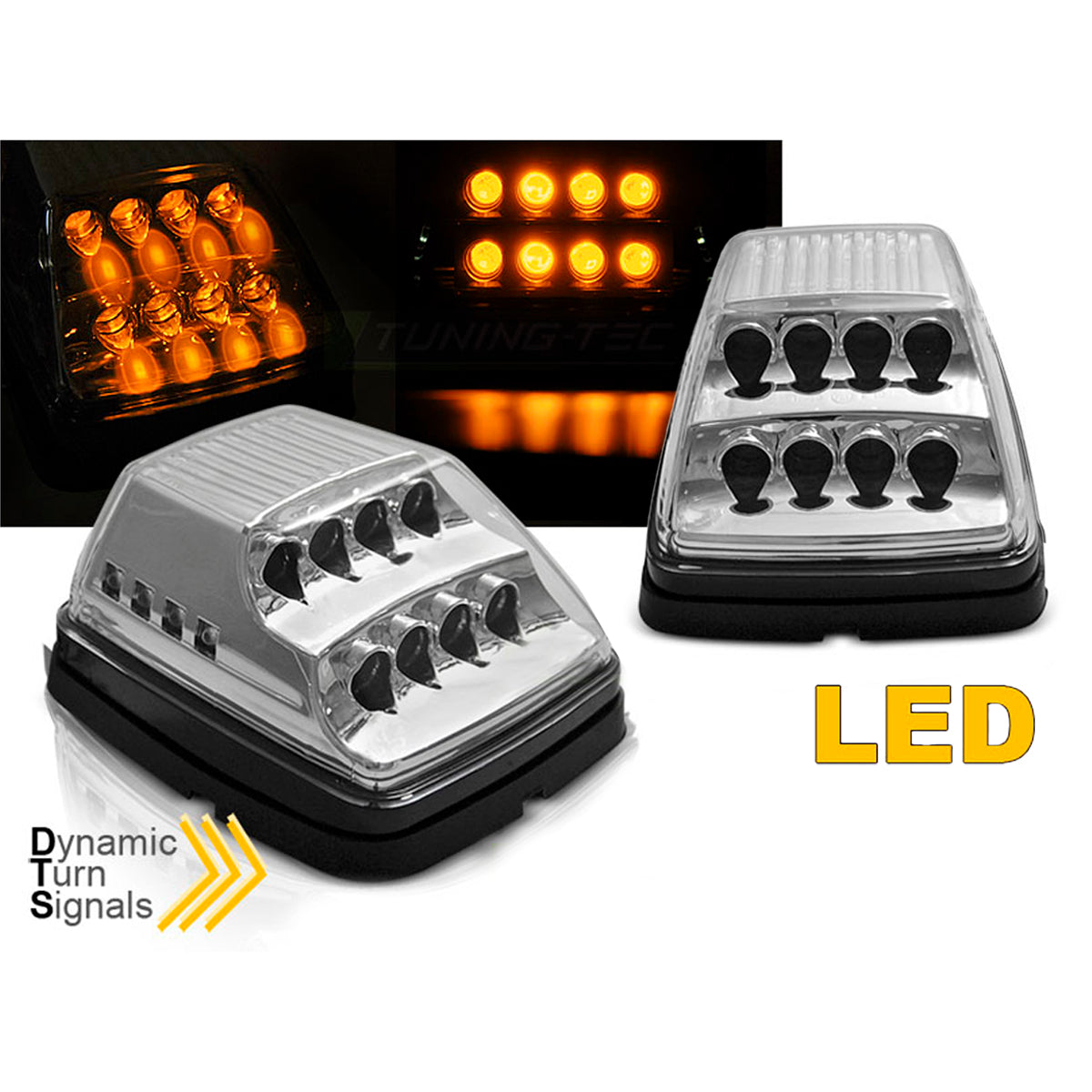 Front LED Blinker Chrom SEQ passend für Mercedes G-Klasse W463 90-12