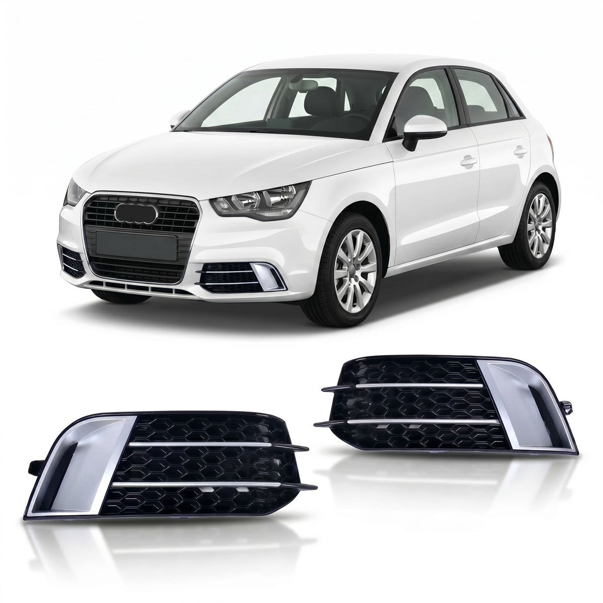 Nebelscheinwerferabdeckungen Silber passend für Audi A1 8X 2010-2015