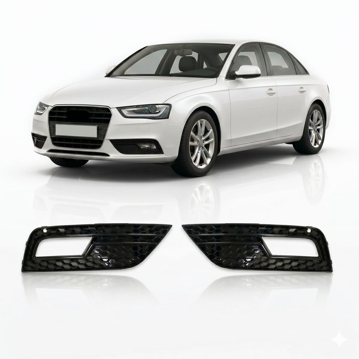 Nebelscheinwerferabdeckungen Hochglanz Schwarz passend für Audi A4 B8 8K 2011-2015