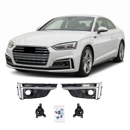 Nebelscheinwerfer Abdeckungen Silber Hochglanz Schwarz passend für Audi A5 F5 2016-2020