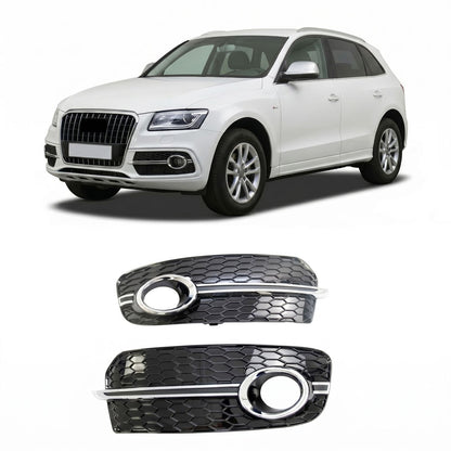 Nebelscheinwerferabdeckungen Chrom + Hochglanz Schwarz passend für Audi Q5 8R 2012-2017