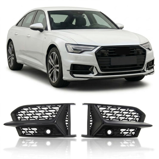 Sport Nebelscheinwerfer Abdeckungen Hochglanz Schwarz passend für Audi A6 C8 2019-2021