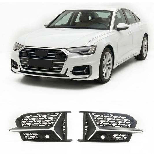 Sport Nebelscheinwerfer Abdeckungen Silber passend für Audi A6 C8 2019-2021
