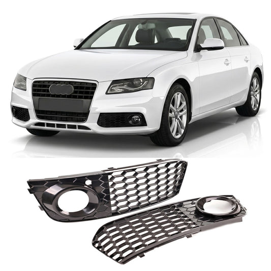 Nebelscheinwerferabdeckungen Hochglanz Schwarz passend für Audi A4 B8 8K 2007-2011