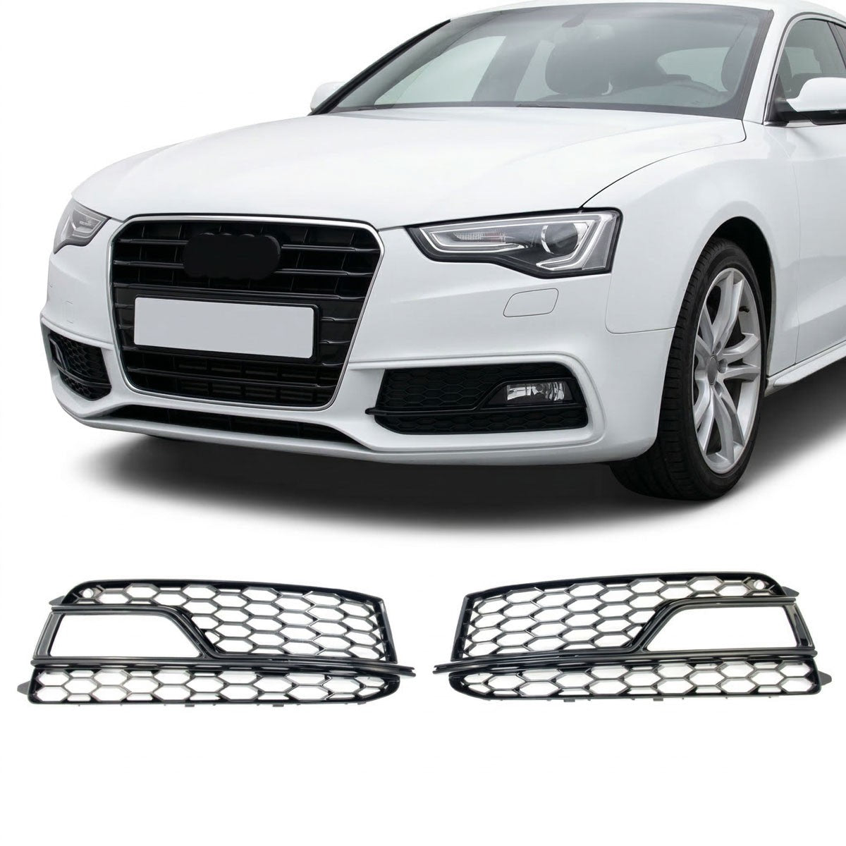 Nebelscheinwerferabdeckungen Hochglanz Schwarz passend für Audi A5 8T 2012-2016