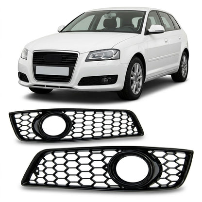 Nebelscheinwerferabdeckungen Hochglanz Schwarz passend für Audi A3 8P Sportback 2008-2013