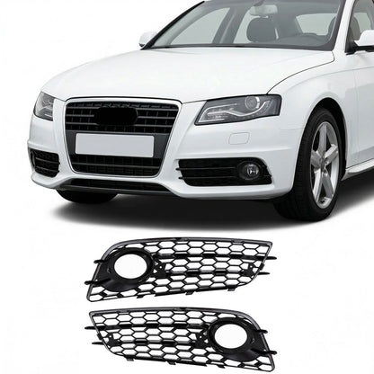 Hochglanz Schwarz Nebelscheinwerferabdeckungen passend für Audi A4 B8 8K 2007-2011 S-Line