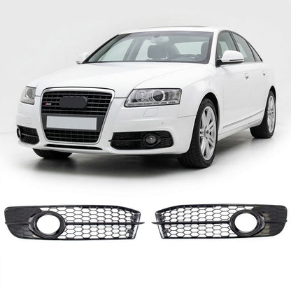 Nebelscheinwerferabdeckungen Hochglanz Schwarz passend für Audi A6 C6 4F 2008-2011