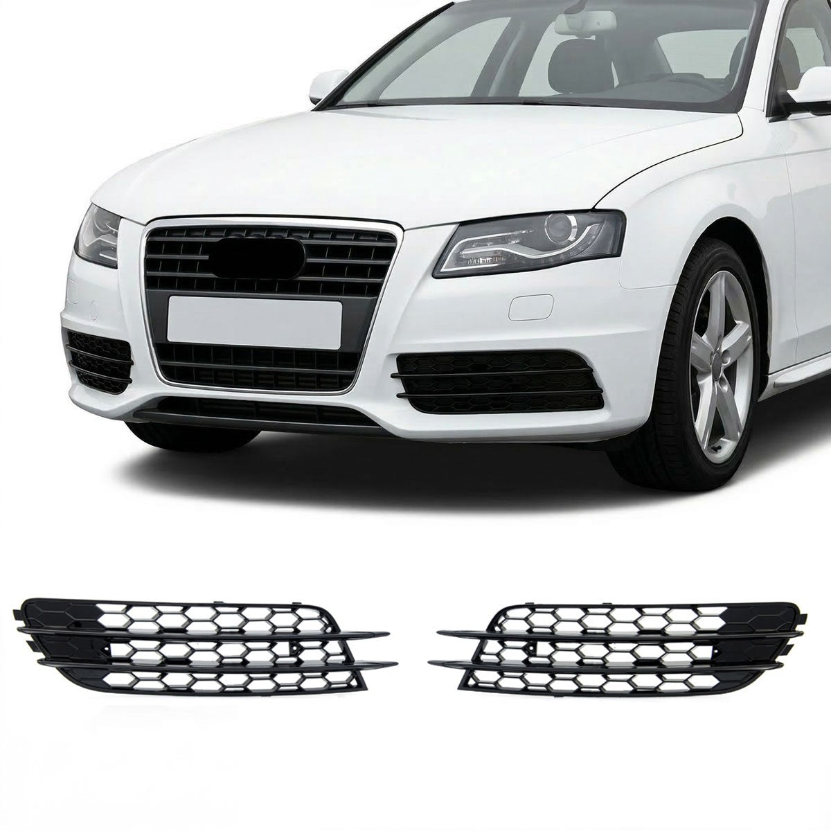 Nebelscheinwerferabdeckungen Hochglanz Schwarz passend für Audi A6 C7 4G Limousine Avant 2011-2014