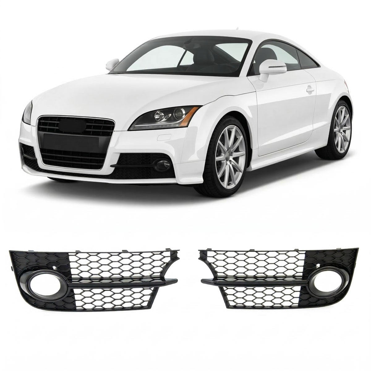 Hochglanz Schwarz Nebelscheinwerferabdeckungen Set passend für Audi TT 8J 2006-2014