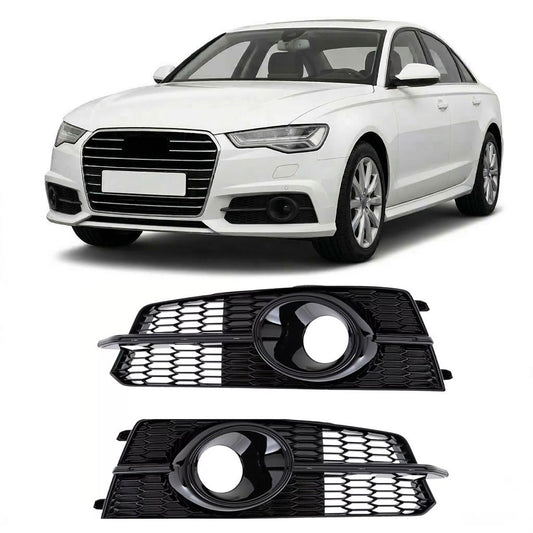 Nebelscheinwerferabdeckungen Hochglanz Schwarz passend für Audi A6 C7 4G 2014-2018