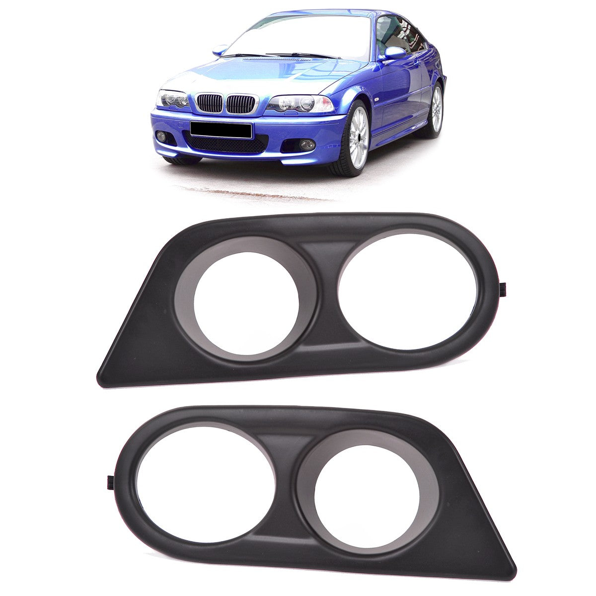 Nebelscheinwerfer Abdeckungen Schwarz passend für BMW 3er E46 2000-2006 M3