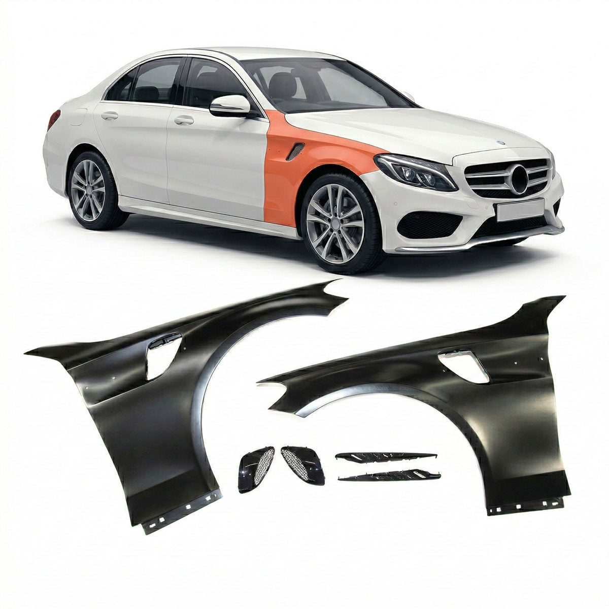 Frontkotflügel Set passend für Mercedes C-Klasse W205 2015-2021