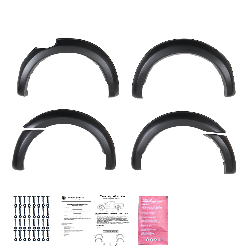 Kotflügelverbreiterungen passend für FORD Ranger T6/T7/T8 2012-2022 (Taped) Matt Schwarz