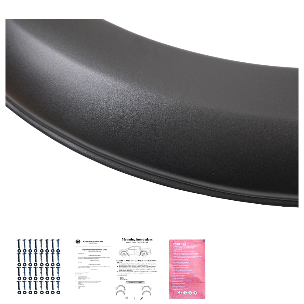 Kotflügelverbreiterungen passend für FORD Ranger T6/T7/T8 2012-2022 (Taped) Matt Schwarz