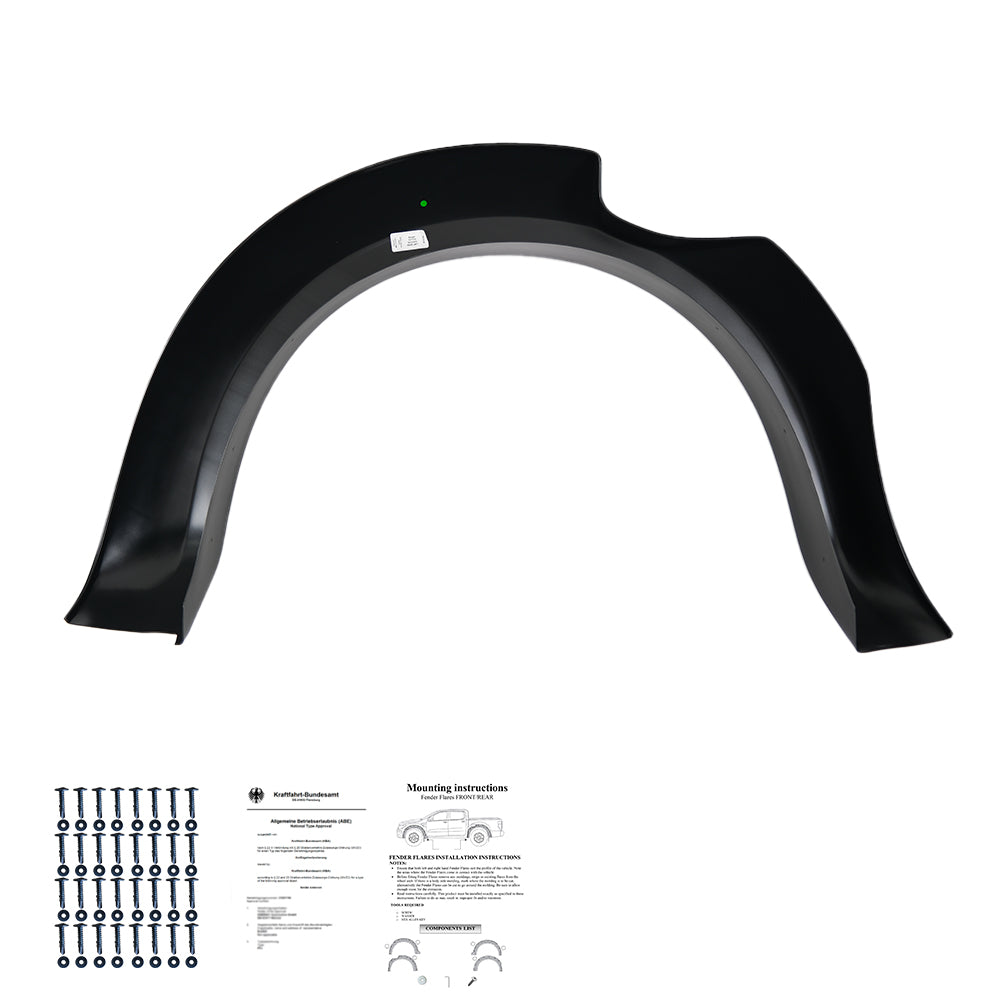 Kotflügelverbreiterungen passend für FORD Ranger T6/T7/T8 2012-2022 (Jumbo) mit ABE TÜV Matt Schwarz