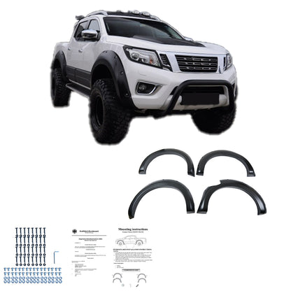 Kotflügelverbreiterungen passend für NISSAN Navara NP300 (D23) 2014-2017 mit ABE TÜV Matt Schwarz
