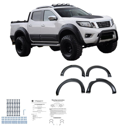 Kotflügelverbreiterungen passend für NISSAN Navara NP300 (D23) 2014-2017 mit ABE TÜV Matt Schwarz
