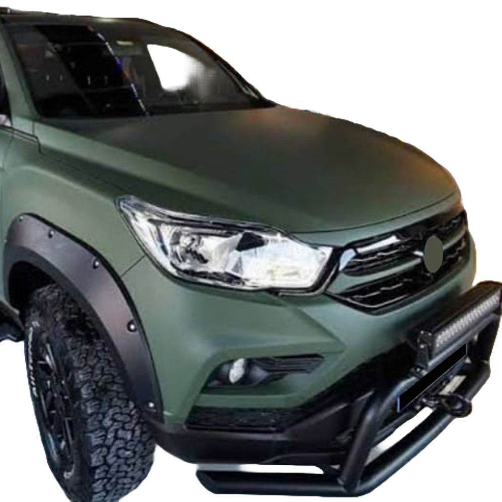 FF02.020 - Kotflügelverbreiterungen passend für SSANGYONG Musso Grand SWB 2018-2020 mit ABE TÜV Matt Schwarz