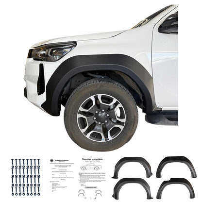 FF02.016 - Kotflügelverbreiterungen passend für TOYOTA Hilux 8. Generation Facelift 2020+ Matt Schwarz