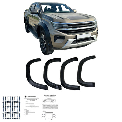 Kotflügelverbreiterungen passend für VW Amarok MK2 2022+ Matt Schwarz
