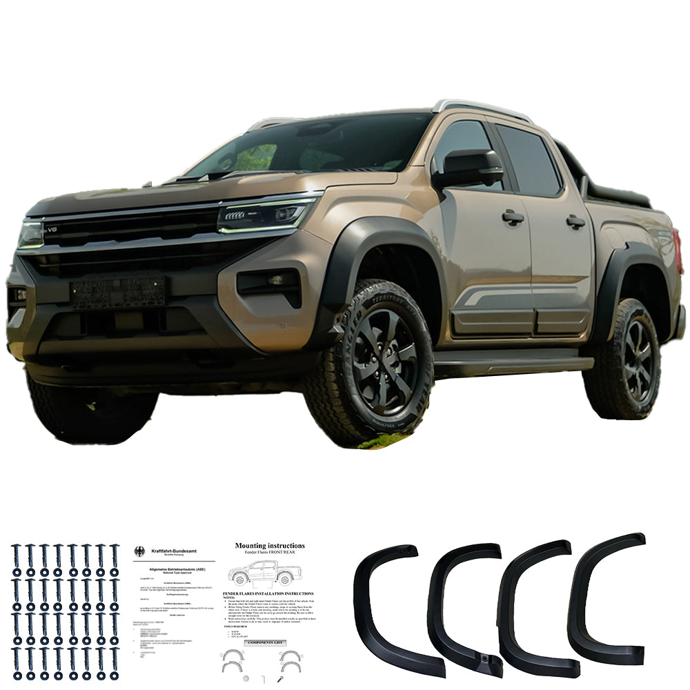 Kotflügelverbreiterungen passend für VW Amarok MK2 2022+ Matt Schwarz