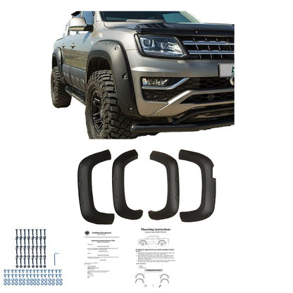 Kotflügelverbreiterungen passend für VW Amarok MK1 Facelift 2016-2023 mit ABE TÜV Matt Schwarz