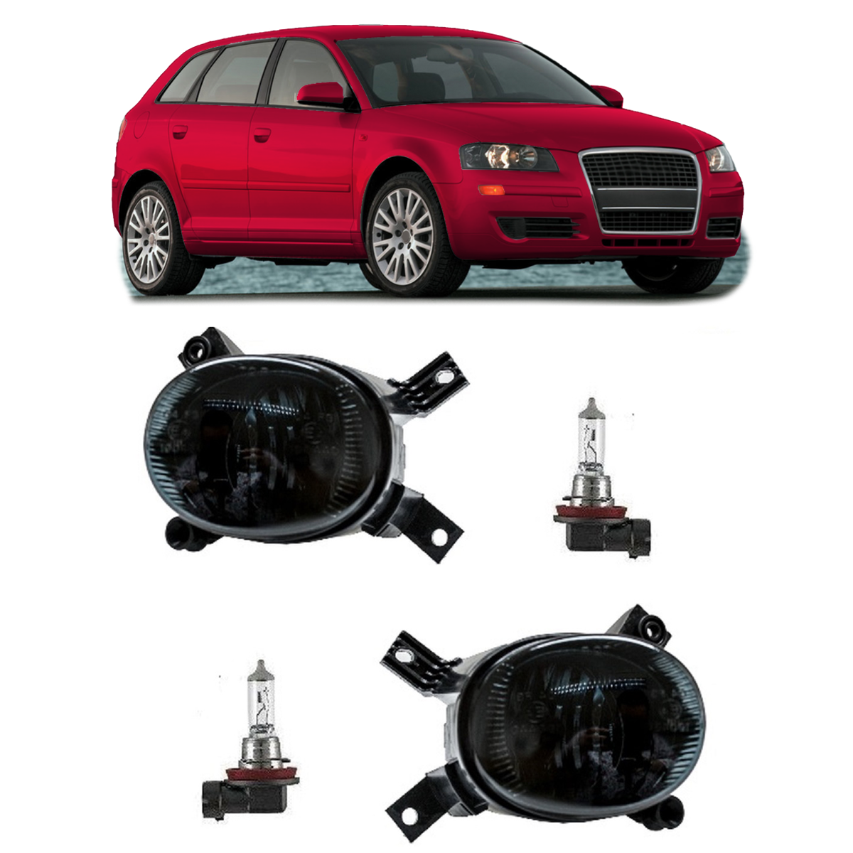 Nebelscheinwerfer Set Rauch passend für Audi A3 8P A4 B7 8E 2004-2013
