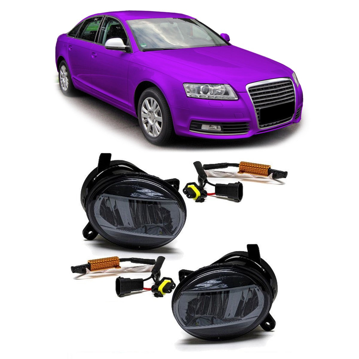 Rauchige Nebelscheinwerfer passend für Audi A4 B8 A6 C6 Q5 Seat Exeo 2004-2011