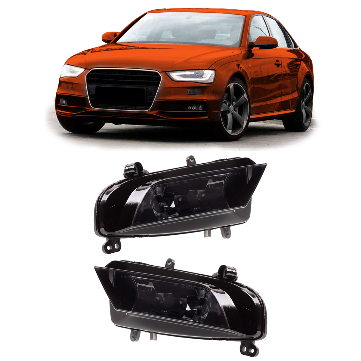 Nebelscheinwerfer Set Rauchig passend für Audi A4 B8 8K Facelift 2011-2015