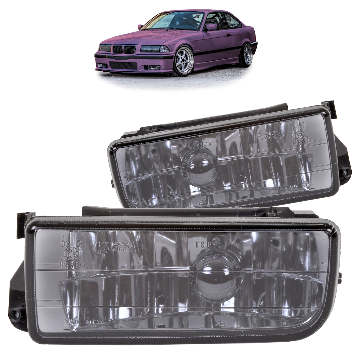 Nebelscheinwerfer Set Kristall Rauch passend für BMW 3er E36 1991-1999