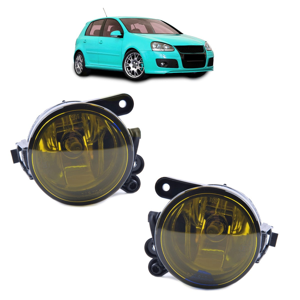 Nebelscheinwerfer Set Gelb passend für VW Golf 5 2004-2009
