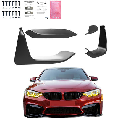 Frontflaps passend für BMW M4 F82 / M3 F80 2014-2021 Hochglanz Schwarz
