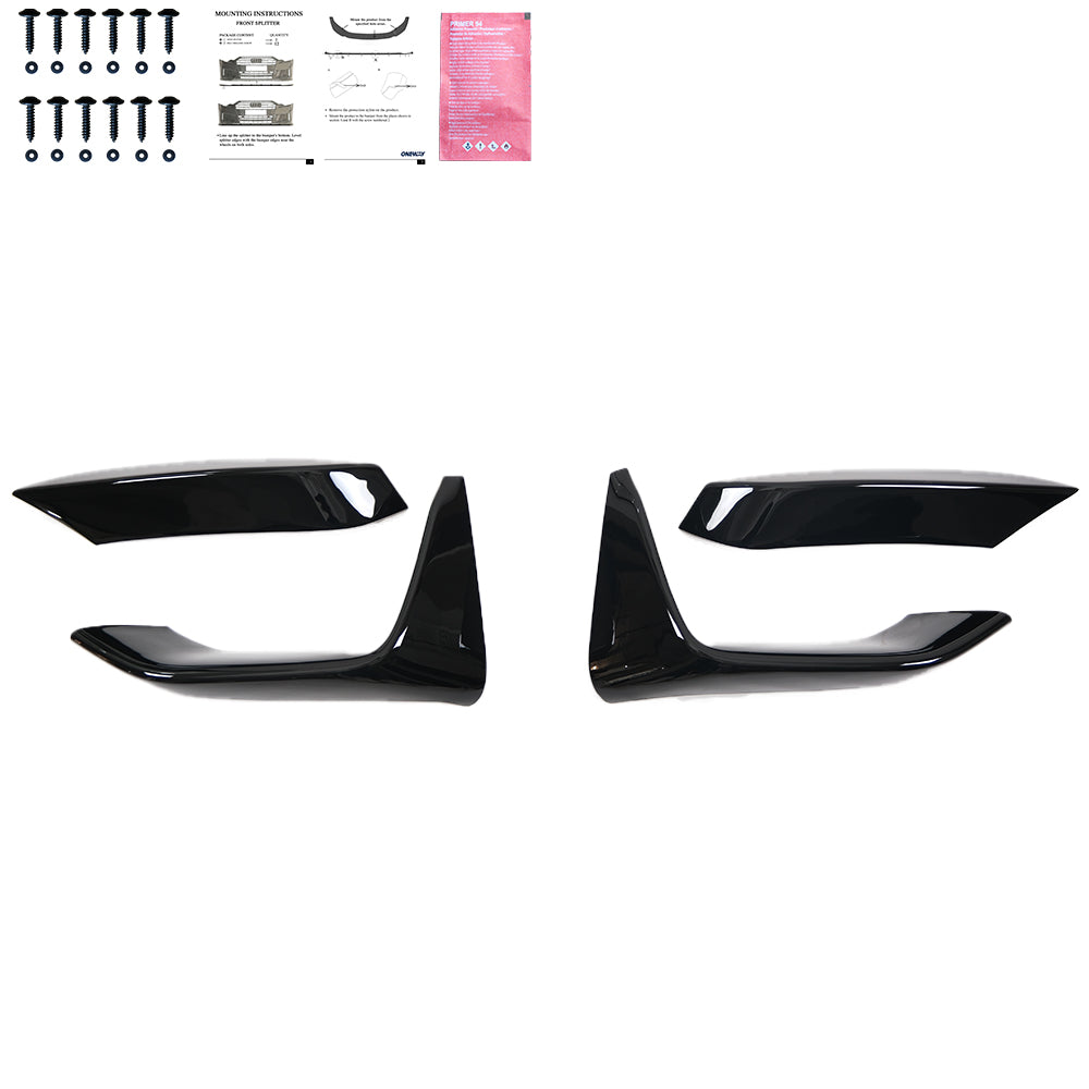 Frontflaps passend für BMW M4 F82 / M3 F80 2014-2021 Hochglanz Schwarz