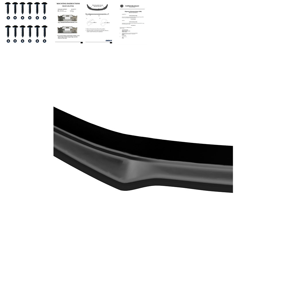 Frontsplitter passend für Audi A5 S-Line / S5 F5 Coupé / Sportback 2017-2019 mit ABE TÜV Hochglanz Schwarz
