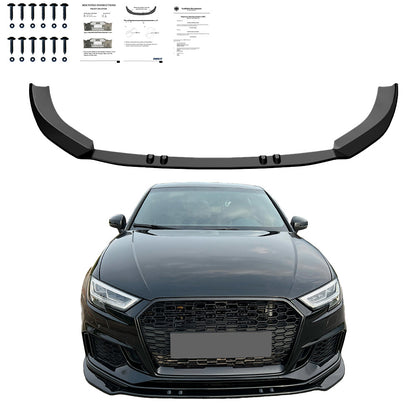 Frontsplitter passend für AUDI RS3 8V Facelift Sportback 2017-2019 Version 3 mit ABE TÜV Hochglanz Schwarz