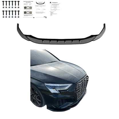 Frontsplitter passend für Audi A3 S-Line / S3 8Y 2020-2024 v2 mit ABE TÜV Hochglanz Schwarz