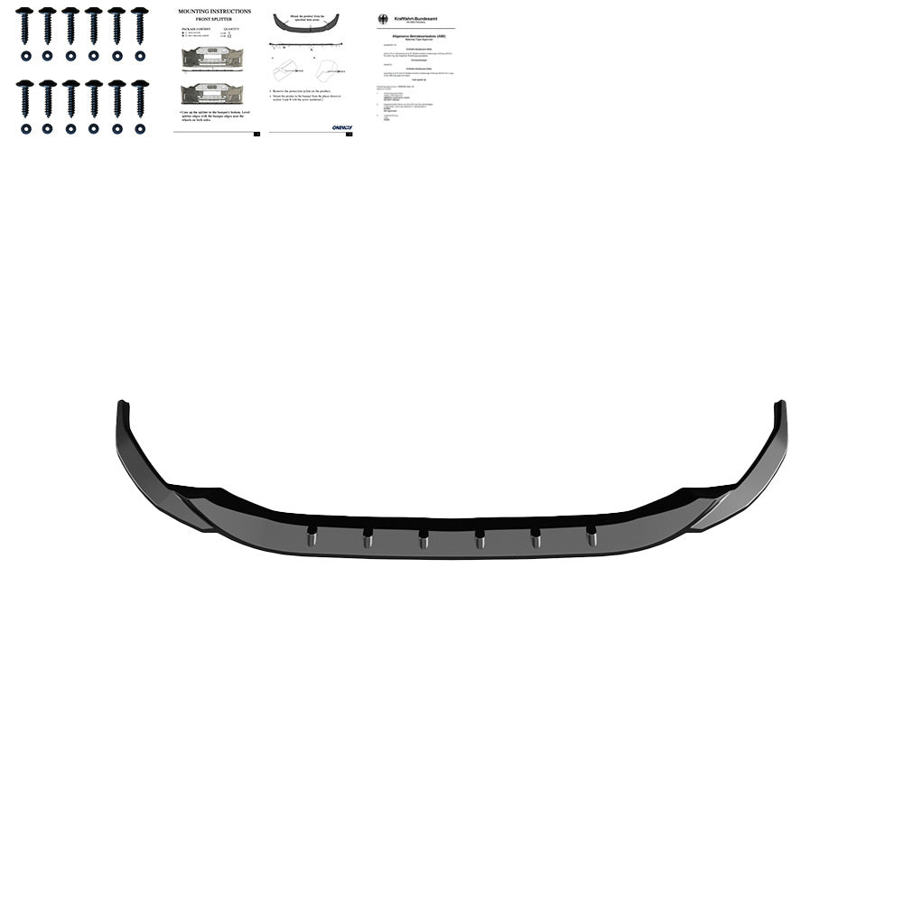 Frontsplitter passend für Audi A3 S-Line / S3 8Y 2020-2024 v2 mit ABE TÜV Hochglanz Schwarz