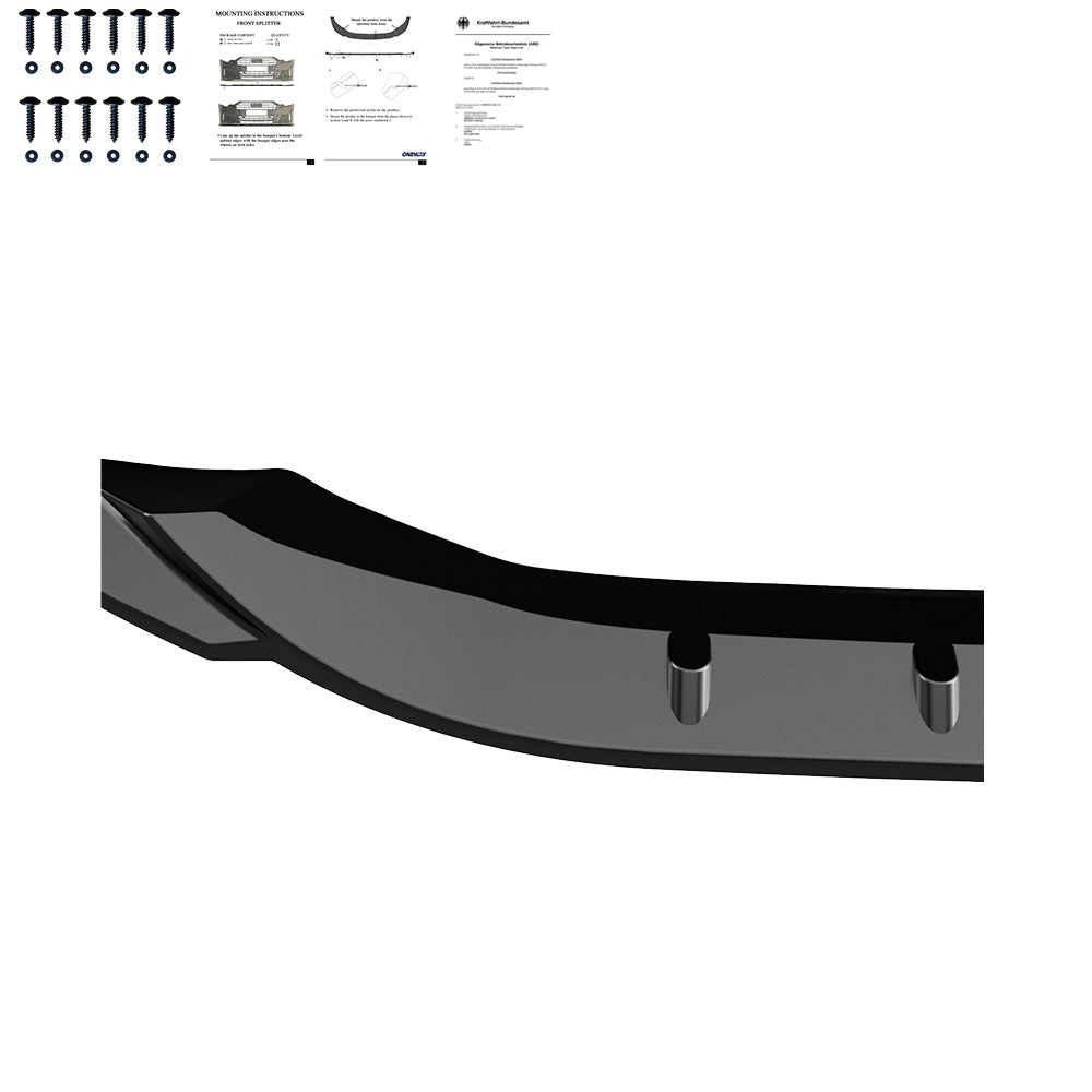Frontsplitter passend für Audi A3 S-Line / S3 8Y 2020-2024 v2 mit ABE TÜV Hochglanz Schwarz