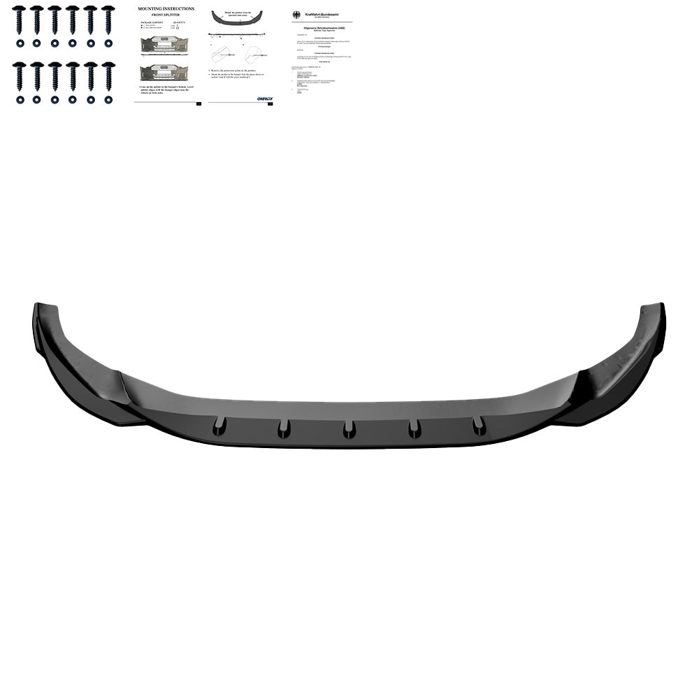 Frontsplitter passend für Audi A5 S-Line / S5 F5 Facelift 2019-2024 mit ABE TÜV Hochglanz Schwarz