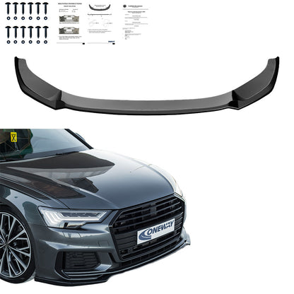 Frontsplitter Hochglanz Schwarz passend für Audi A6 S-Line / S6 C8 (Limousine-Avant) 2019+ mit ABE TÜV