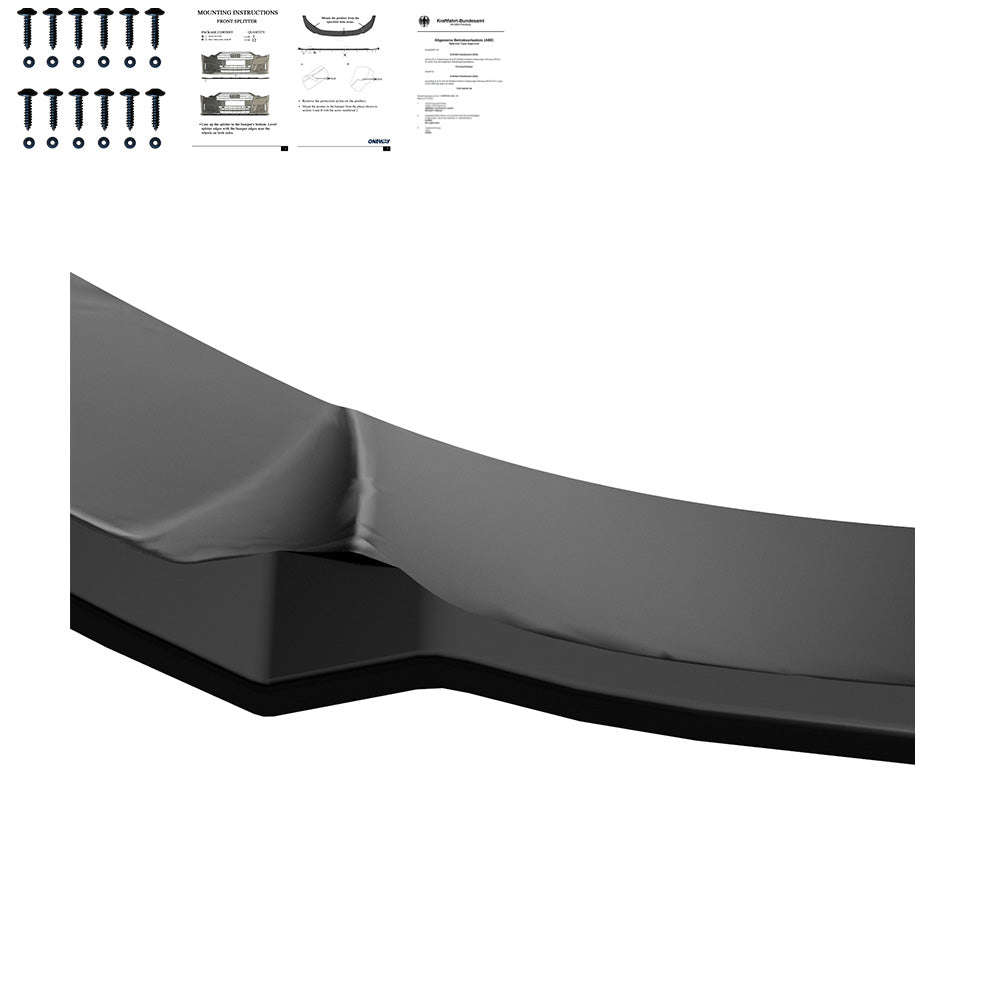 Frontsplitter Hochglanz Schwarz passend für Audi A6 S-Line / S6 C8 (Limousine-Avant) 2019+ mit ABE TÜV