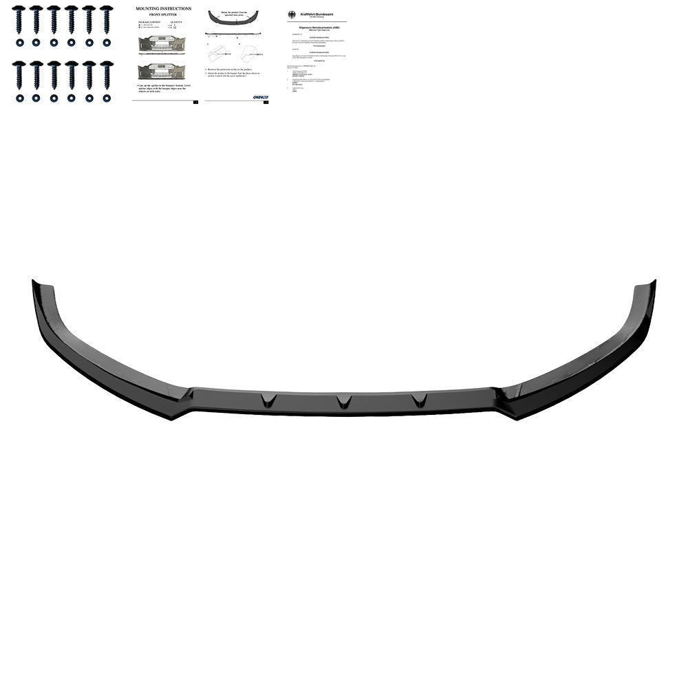FS01.118 - Frontsplitter passend für Audi S3 8V (Limousine / Cabrio) 2013-2016 v2 mit ABE TÜV Hochglanz Schwarz