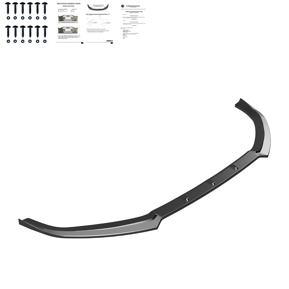 FS01.118 - Frontsplitter passend für Audi S3 8V (Limousine / Cabrio) 2013-2016 v2 mit ABE TÜV Hochglanz Schwarz