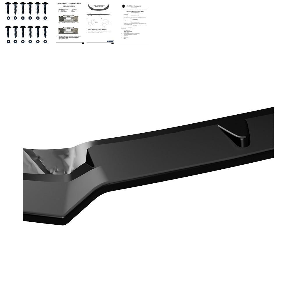 FS01.118 - Frontsplitter passend für Audi S3 8V (Limousine / Cabrio) 2013-2016 v2 mit ABE TÜV Hochglanz Schwarz