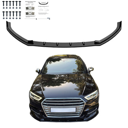 Frontsplitter passend für Audi S3 Sportback 8V Facelift 2016-2019 v2 Hochglanz Schwarz