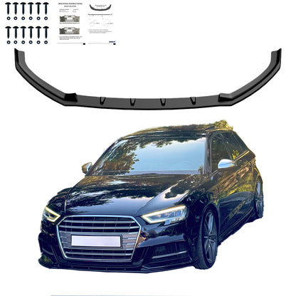 Frontsplitter passend für Audi S3 Sportback 8V Facelift 2016-2019 v2 Hochglanz Schwarz