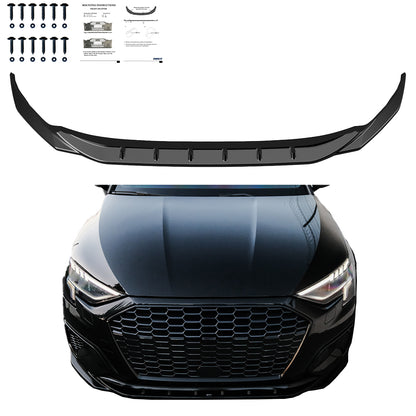 Frontspoiler passend für AUDI A3 8Y (Limousine / Sportback) 2020-2024 Hochglanz Schwarz