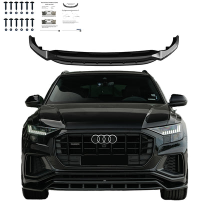 Frontsplitter passend für Audi SQ8 / Q8 S-Line Mk1 2018-2023 Hochglanz Schwarz